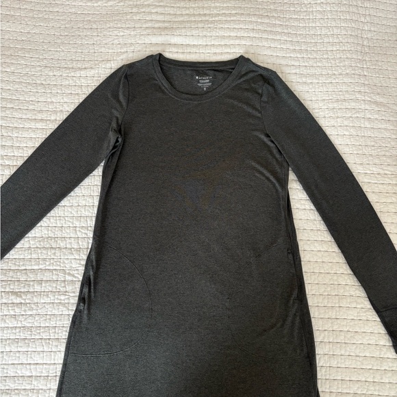 Athleta Dark Gray Long Sleeve Dress - Picture 2 of 3